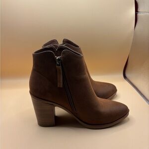 MIA Brown Ankle Booties with Zipper